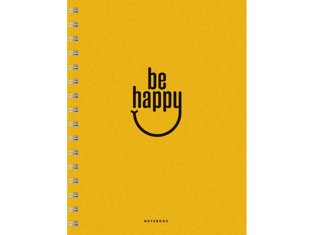 Тетрадь для записей на пружине Genius "Be Happy", А5+, 100 листов, в клетку, Школярик