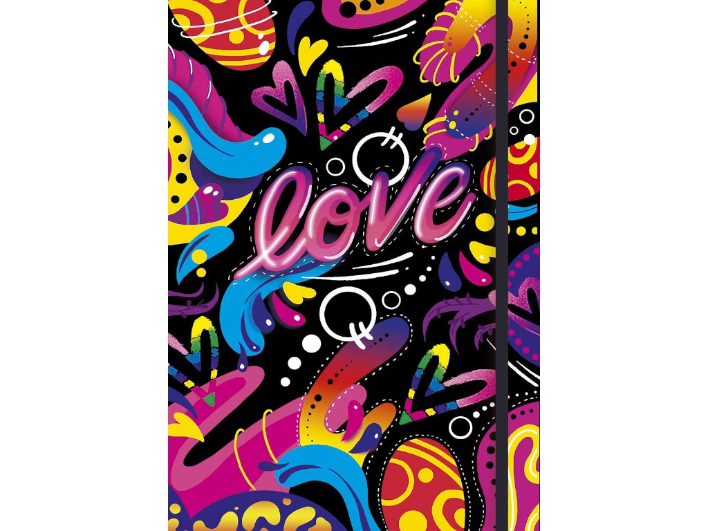 Зошит для ескізів інтегральний кремовий без лініювання Love, A5, 80 арк, 2 види (ціна за 1шт)