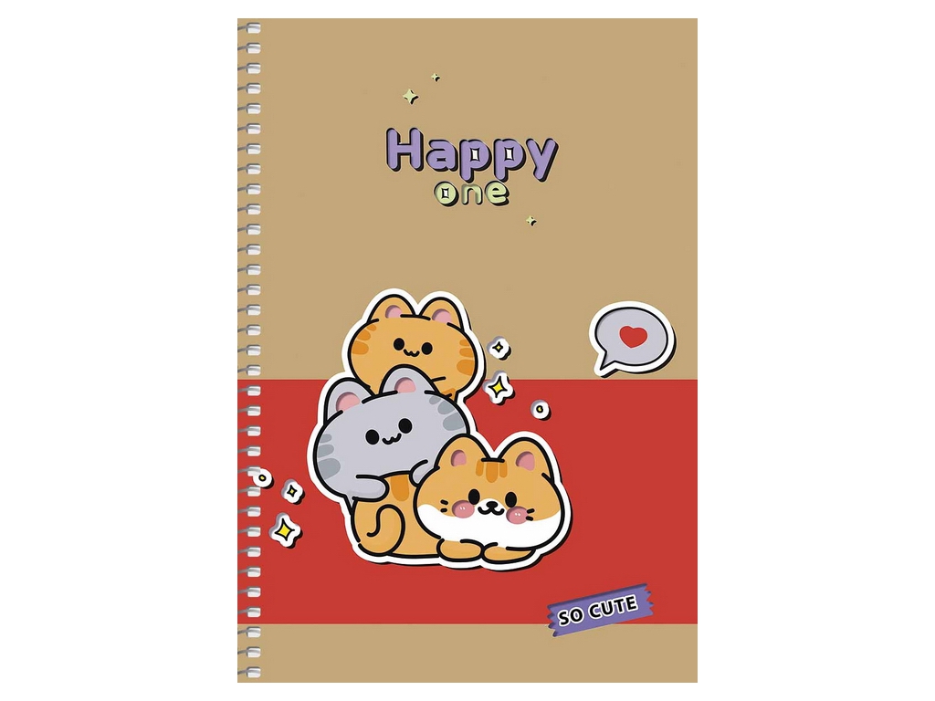 Зошит для записів на спіралі в клітинку, 96 аркушів A5, крафт Original shoes (ціна за 1шт)