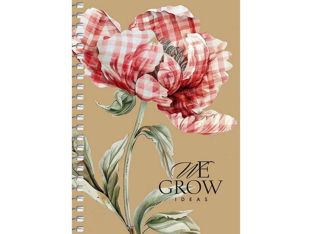 Тетрадь А6 на спирали We Grow Ideas, 80 листов, в клетку, крафт-картон, микс видов