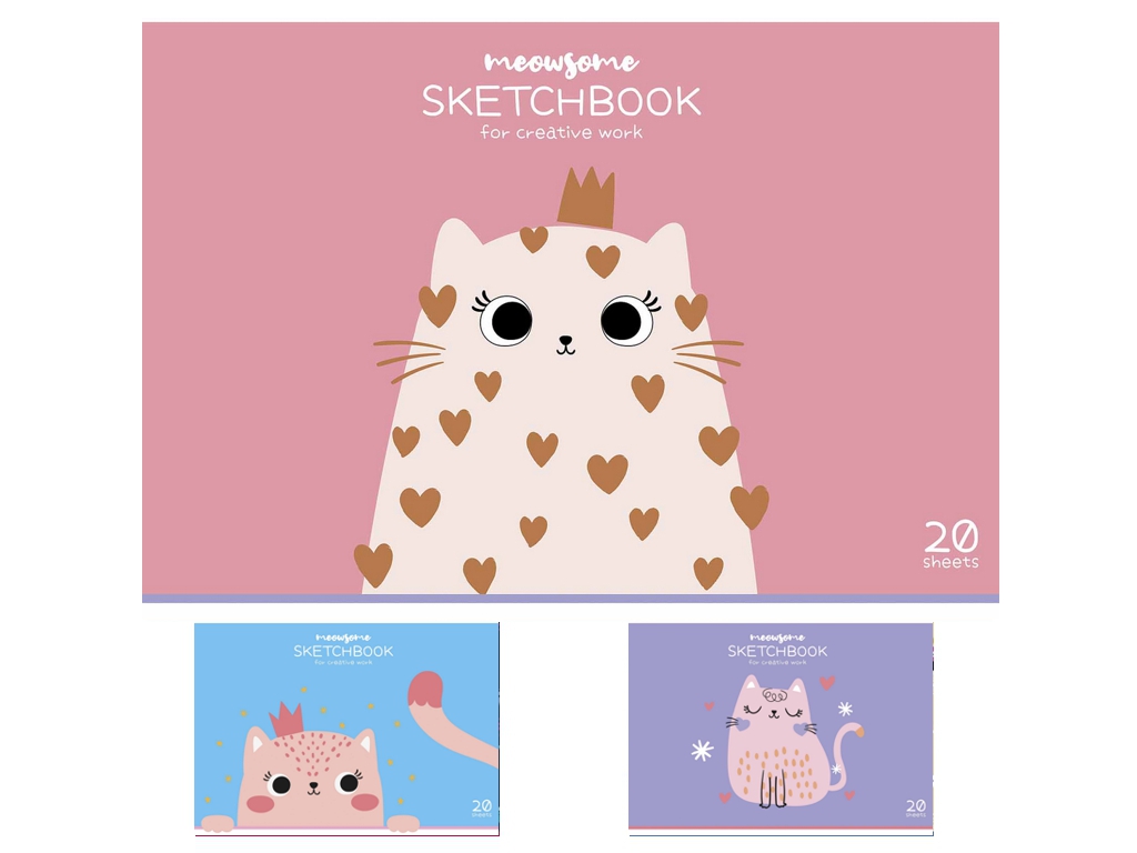 Альбом для малювання Star Meowsome Sketchbook, А4, 20 аркушів, мікс видів