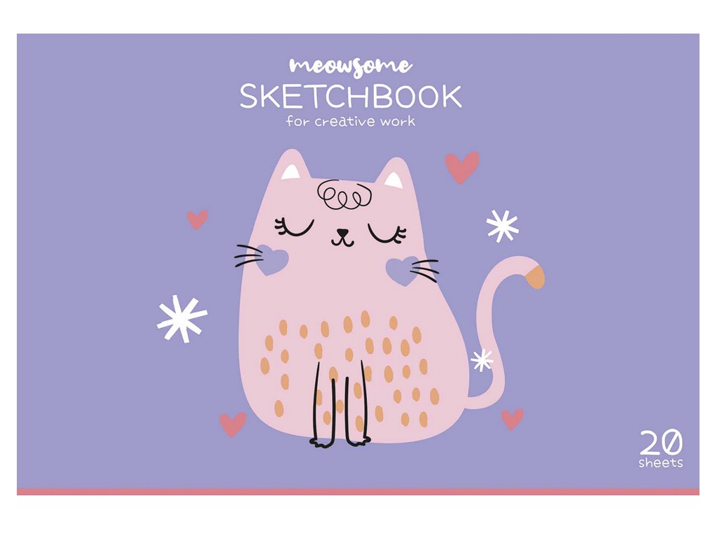 Альбом для малювання Star Meowsome Sketchbook, А4, 20 аркушів, мікс видів