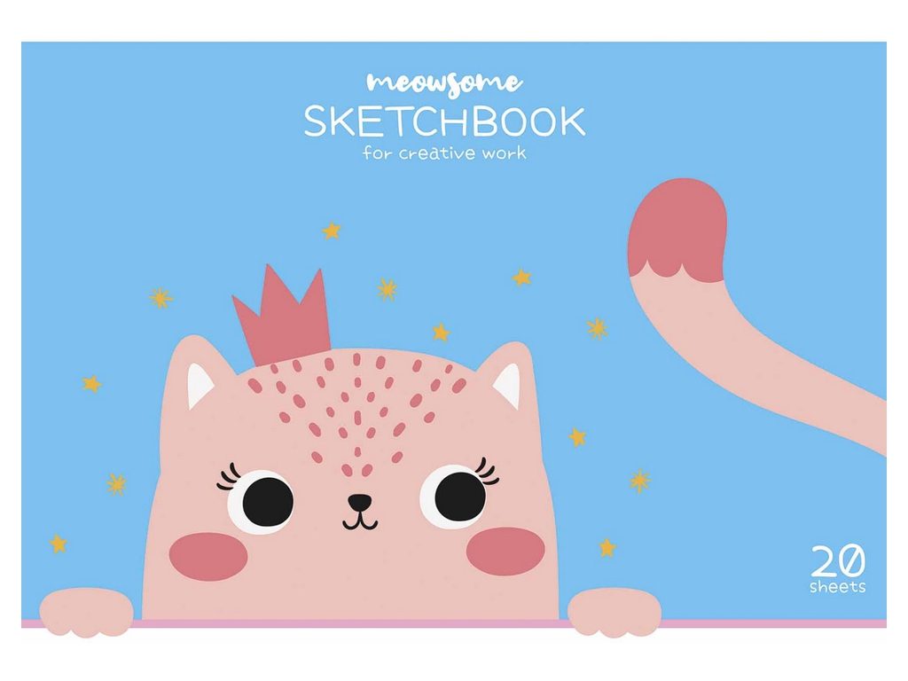 Альбом для малювання Star Meowsome Sketchbook, А4, 20 аркушів, мікс видів