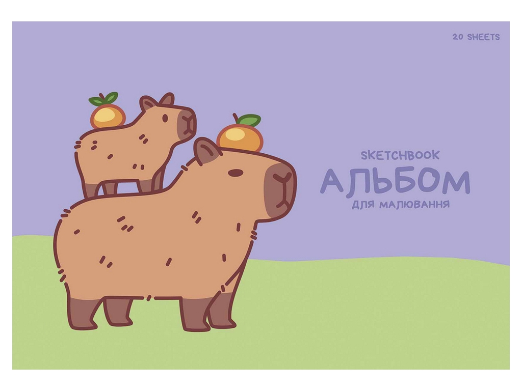 Альбом для малювання Star Sketchbook Capybara, А4, 20 аркушів, мікс видів