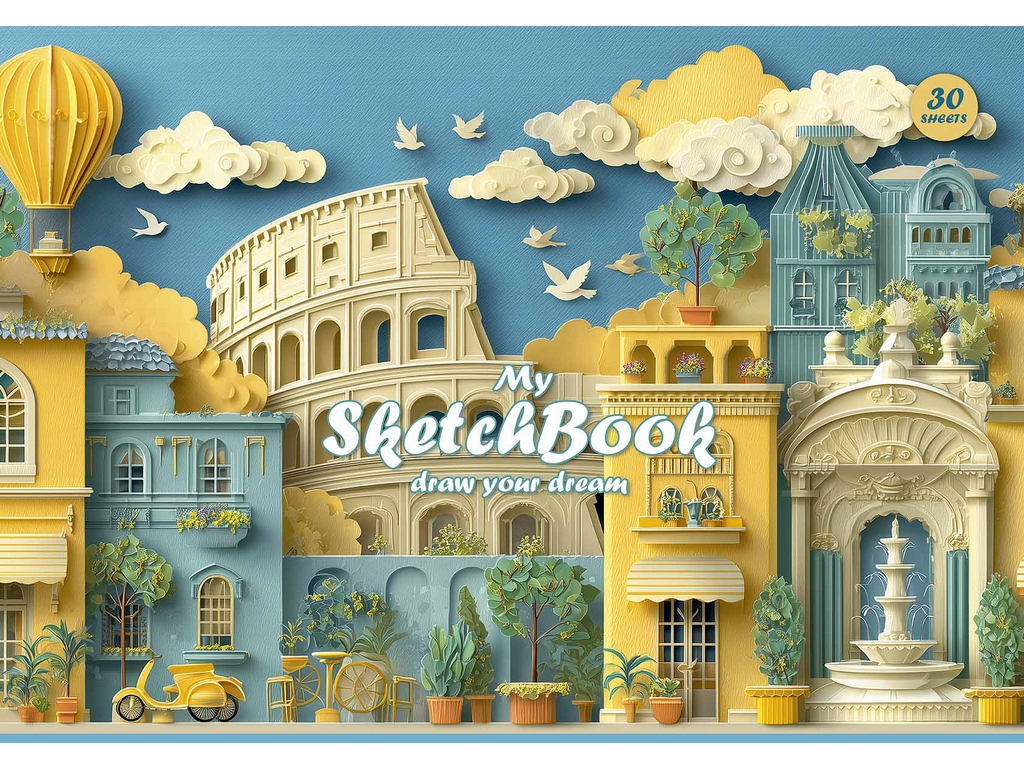 Альбом для рисования Школярик PB-GB-030-8585, 30 листов, микс, цена за 1 шт