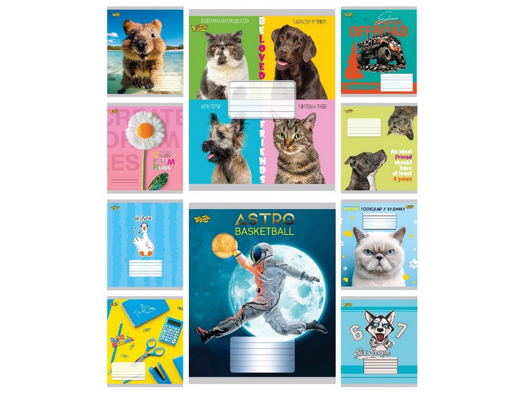 Набір зошитів у лінію Тетрада Pets ТА62112, 12 аркушів , 25шт