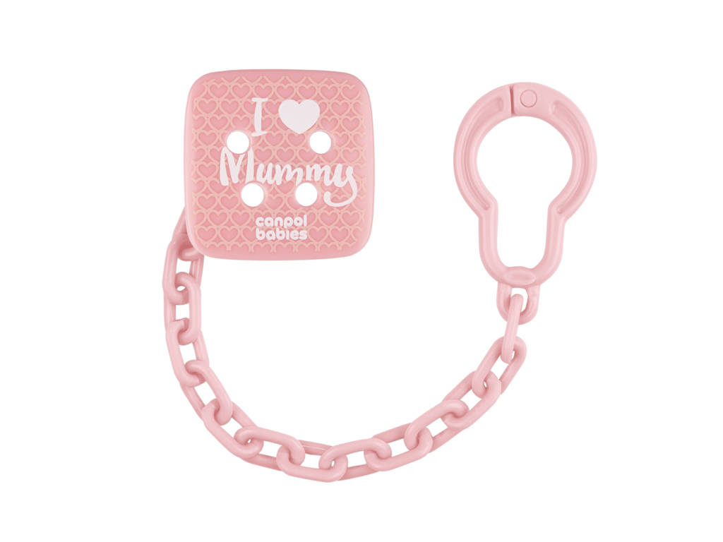 Цепочка к пустышке, I Love Mummy, пластик, 0м+, 2/434_pin, Canpol Babies