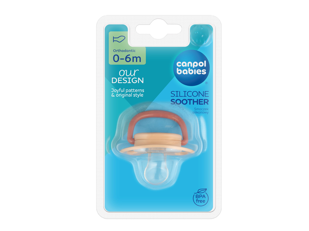 Пустышка силиконовая анатомическая 0-6 м-цев - розовая, Canpol babies 23/256_pin2