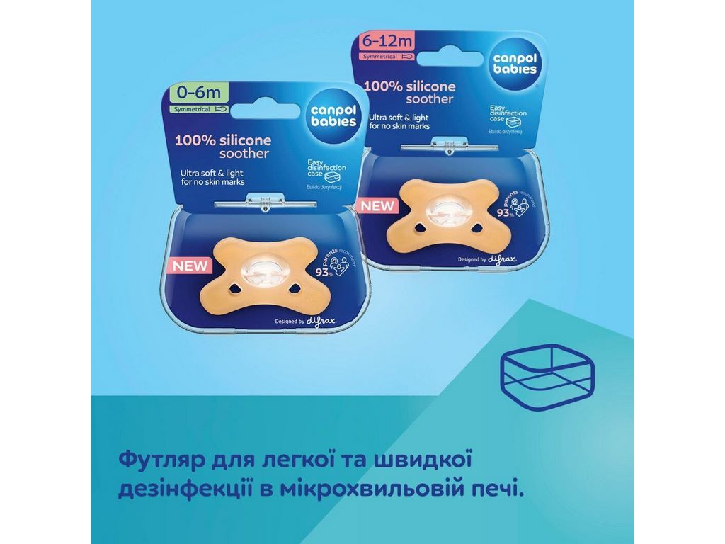 Пустышка, 100% Silicone Soother, силикон, 6-12 мес, 24/002_ORA, Canpol Babies