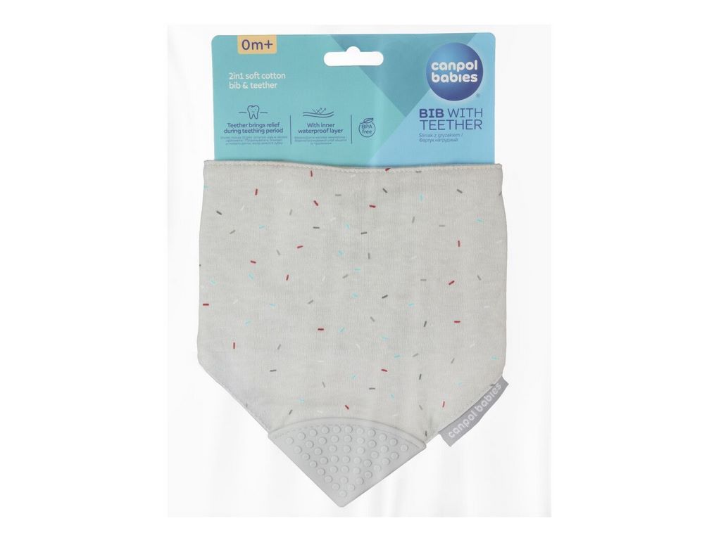 Слюнявчик с прорезывателем серый, 26/902_GREY, Canpol Babies