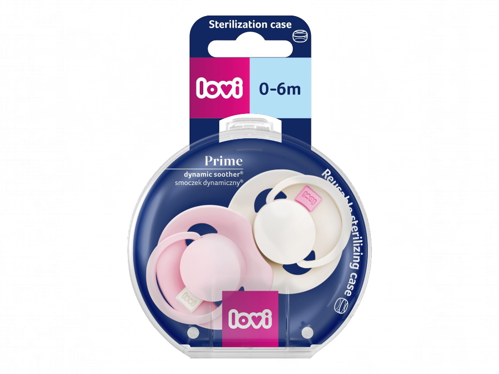 Пустышка силиконовая динамическая LOVI Prime 0-6 мес 2 шт Rose/Rose Cream, LOVI 34/454