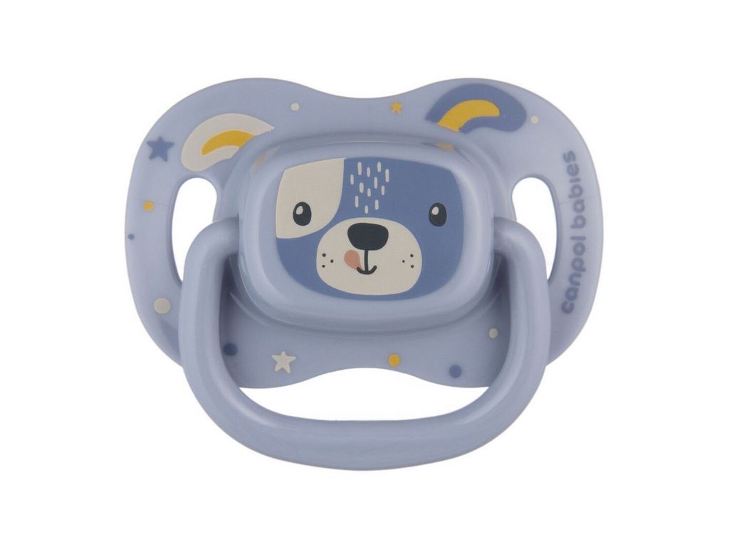 Пустышка силиконовая симметричная Cute Animals, 0-6 мес., 34/924_blu, Canpol Babies