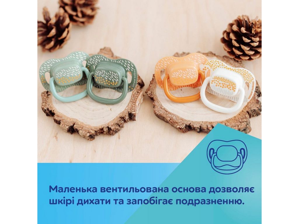 Пустышка силиконовая симметричная Mountains, 2 шт, 6-18 мес, 34/931_gre, Canpol Babies