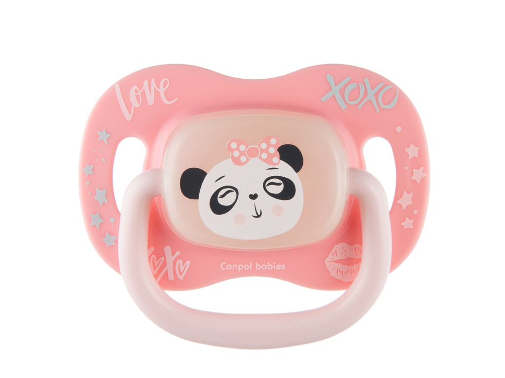 Пустышка силиконовая круглая 0-6 м EXOTIC ANIMALS панда, Canpol babies 34/933_panda