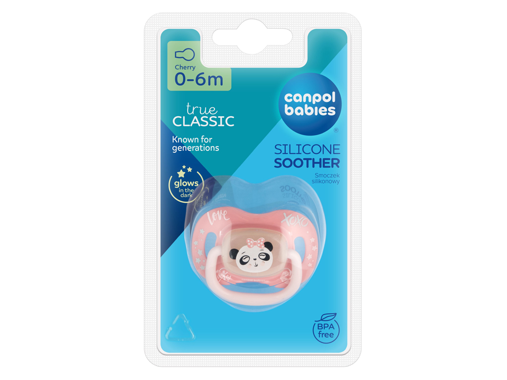 Пустышка силиконовая круглая 0-6 м EXOTIC ANIMALS панда, Canpol babies 34/933_panda