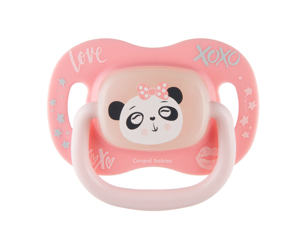 Пустышка силиконовая круглая 6-18 м-цев EXOTIC ANIMALS панда, Canpol babies 34/934_panda