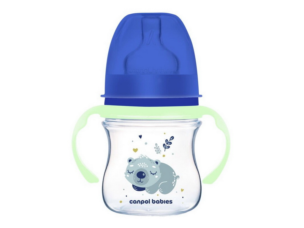 Бутылка антиколиковая с широким отверстием 120 мл Easystart Sleepy Koala – голубая. Canpol Babies 35
