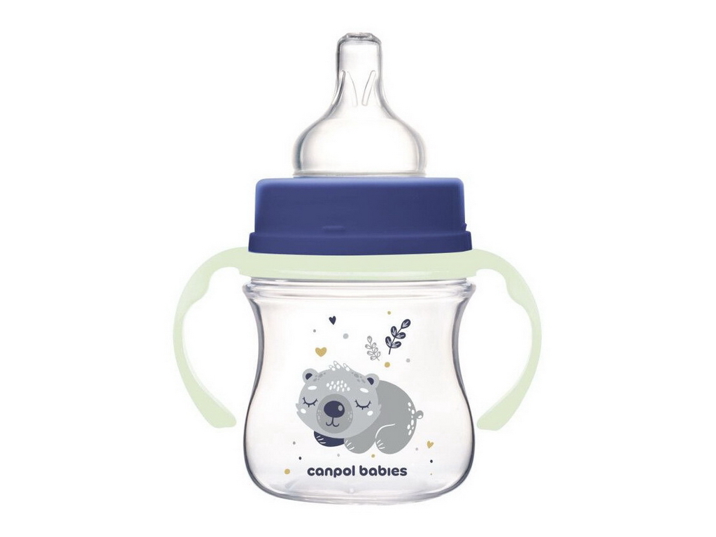 Бутылка антиколиковая с широким отверстием 120 мл Easystart Sleepy Koala – голубая. Canpol Babies 35