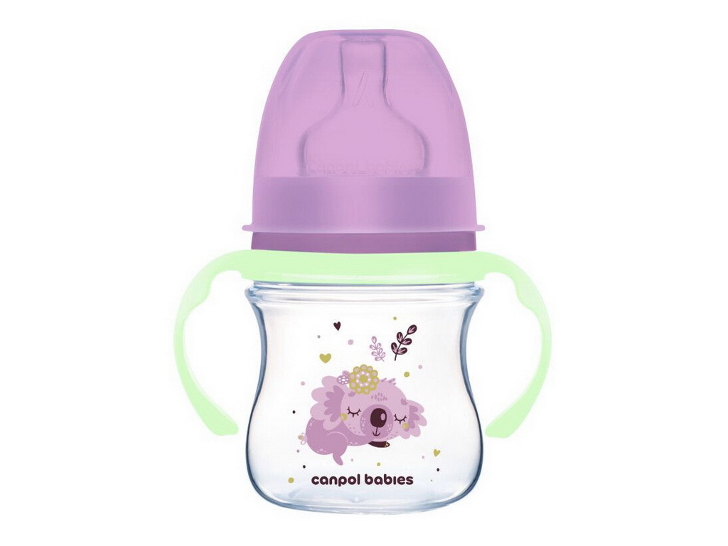 Бутылка антиколиковая с широким отверстием 120 мл Easystart Sleepy Koala - розовая. Canpol Babies 35