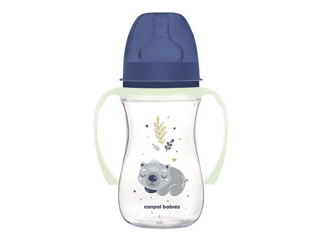 Бутылка антиколиковая с широким отверстием 240 мл Easystart Sleepy Koala – голубая. Canpol Babies 35