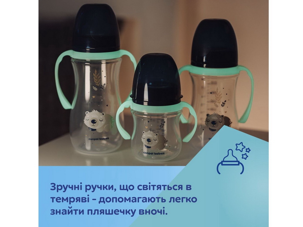 Бутылка антиколиковая с широким отверстием 240 мл Easystart Sleepy Koala – голубая. Canpol Babies 35