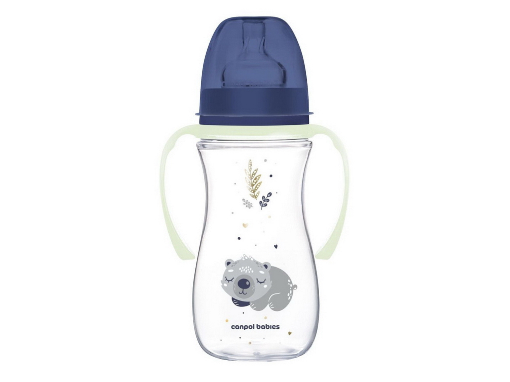 Бутылка антиколиковая с широким отверстием 300 мл Easystart Sleepy Koala – голубая. Canpol Babies 35