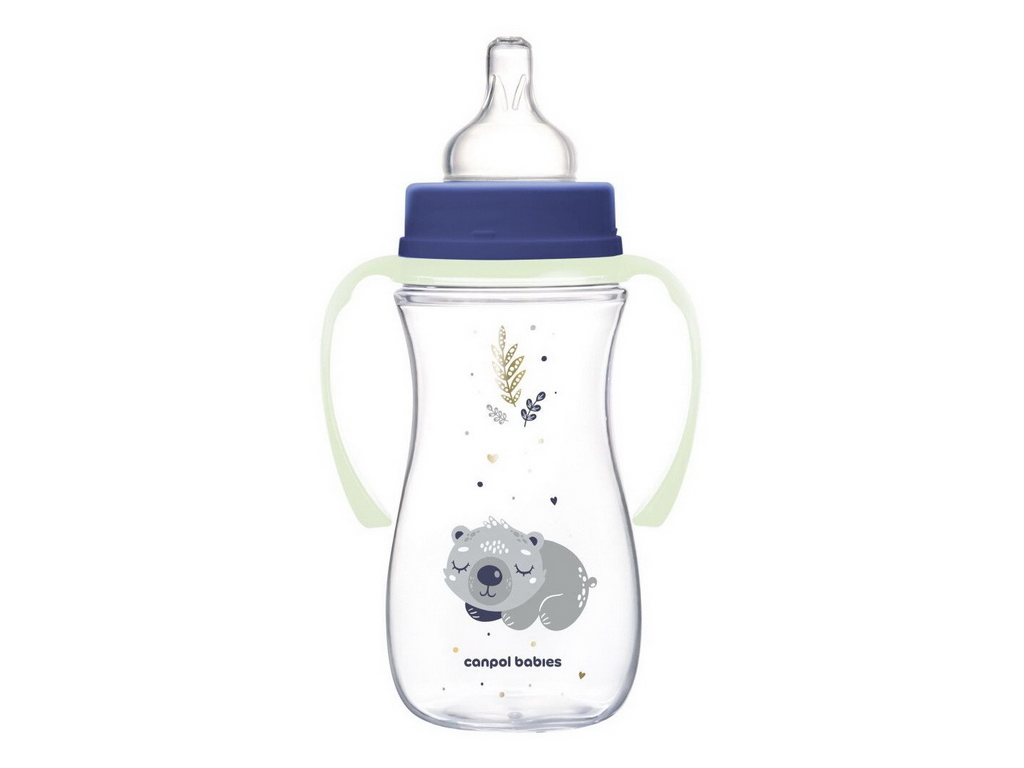 Бутылка антиколиковая с широким отверстием 300 мл Easystart Sleepy Koala – голубая. Canpol Babies 35
