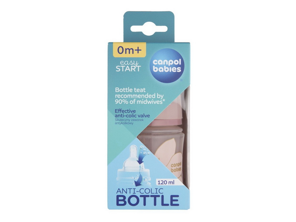 Бутылка антиколиковая с широким отверстием 120 мл Easystart GOLD - голубая. Canpol Babies 35/239_blu