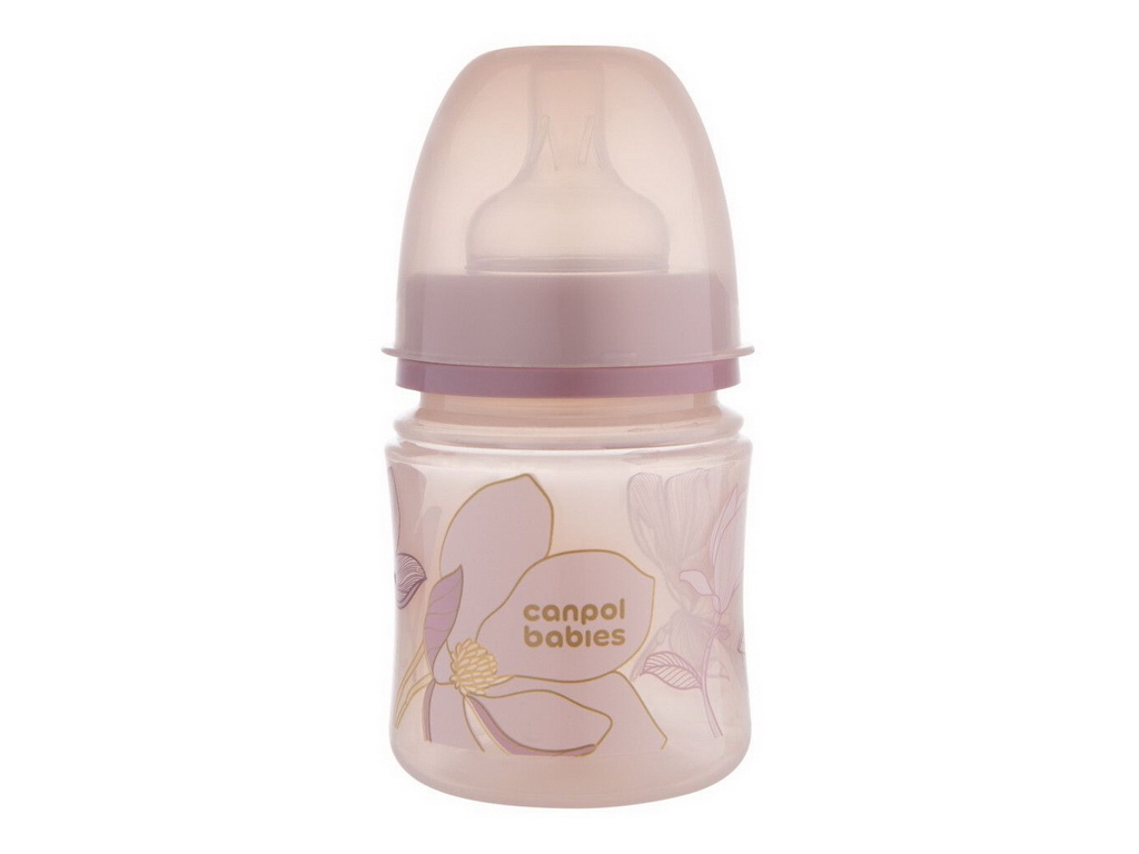 Бутылка антиколиковая с широким отверстием 120 мл Easystart GOLD - розовая. Canpol Babies 35/239_pin