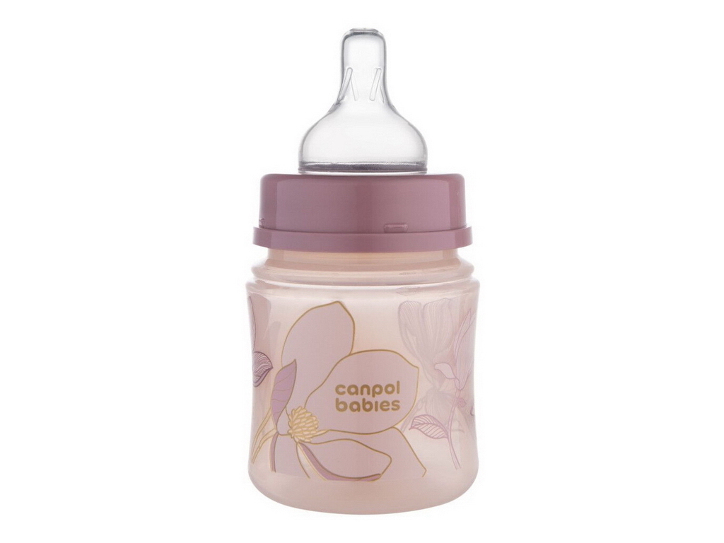 Бутылка антиколиковая с широким отверстием 120 мл Easystart GOLD - розовая. Canpol Babies 35/239_pin
