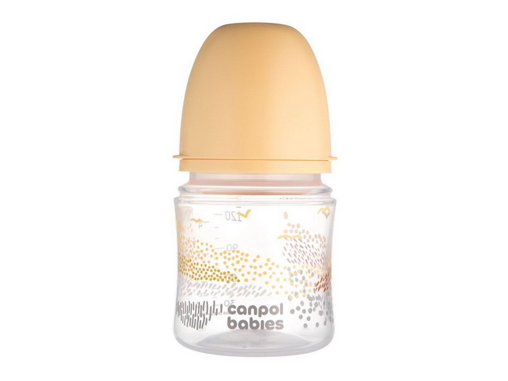 Бутылка антиколиковая с широким отверстием 120 мл Easystart MOUNTAINS - бежевая. Canpol Babies 35/24