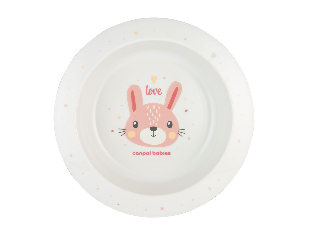 Мисочка пластиковая CUTE ANIMALS – розовая. Canpol Babies 4/412_pin2