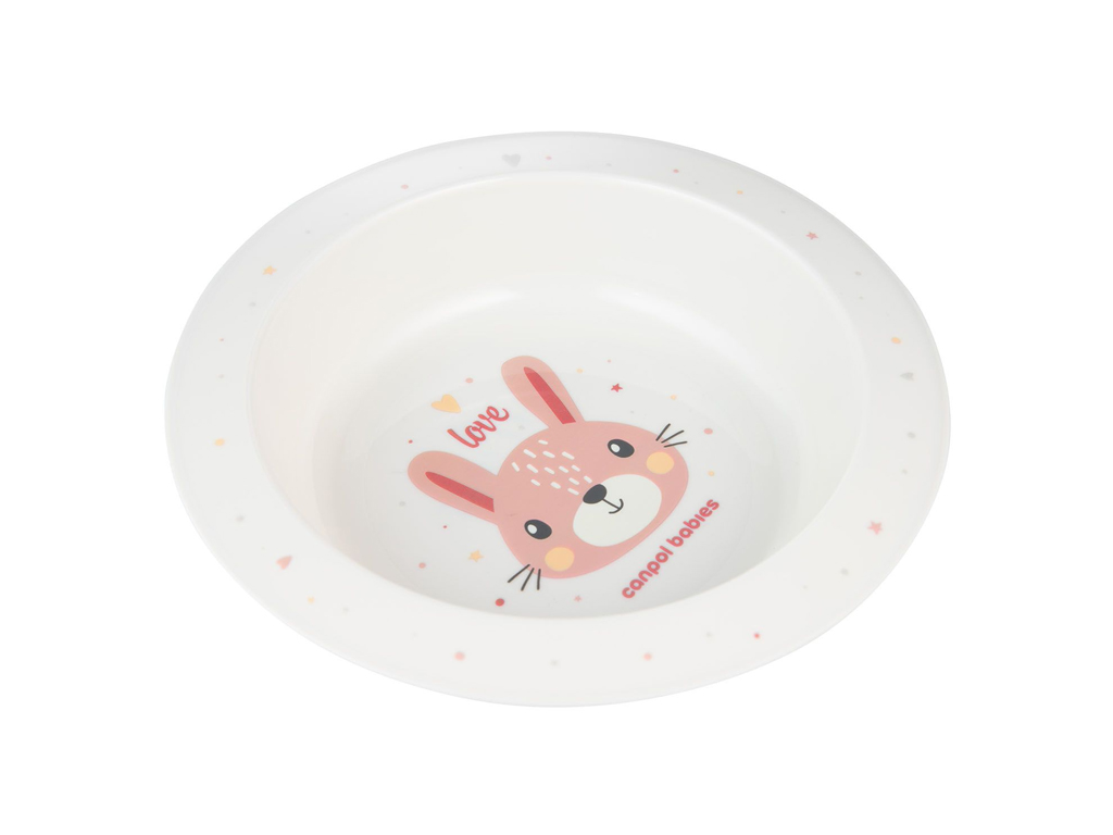 Мисочка пластиковая CUTE ANIMALS – розовая. Canpol Babies 4/412_pin2
