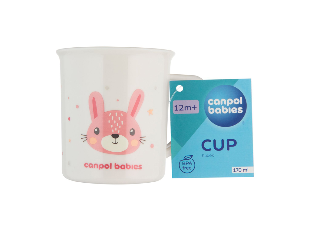 Кружка пластиковая CUTE ANIMALS – розовая. Canpol Babies 4/413_pin2