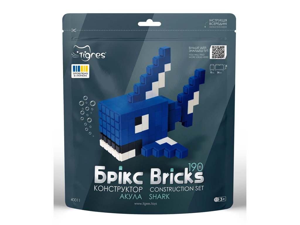Конструктор Брікс акула 190 деталей, Tigres 40011