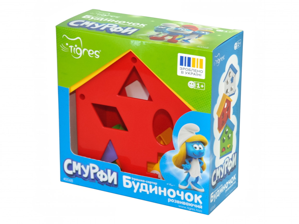 Іграшка-сортер "Будиночок розвиваючий", СМУРФИ, Tigres 40068