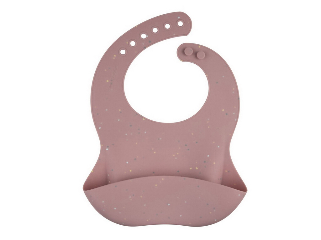 Слюнявчик силиконовый Dots с карманом, розовый, 51/029_PIN, Canpol Babies