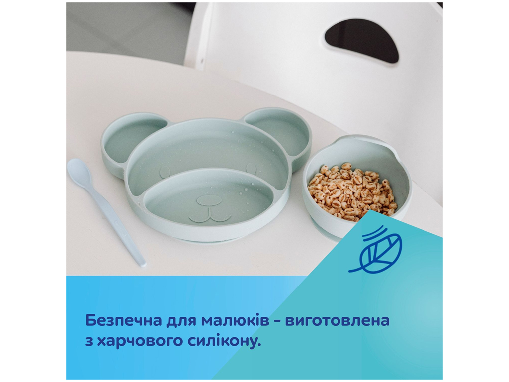 Мисочка силиконовая на присоске – зеленая. Canpol Babies 51/400_gre