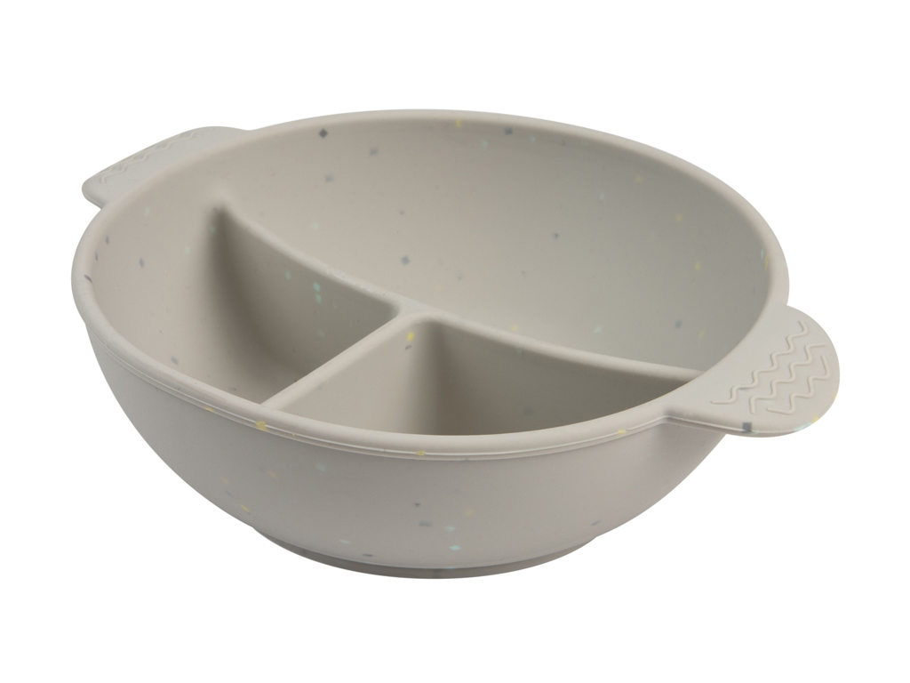 Мисочка силиконовая на присоске с секциями DOTS - серая. Canpol Babies 51/403_grey