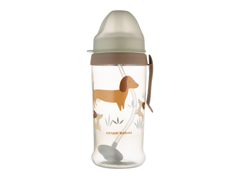 Бидончик непроливайка с трубочкой и утяжелителем DOGS, Canpol babies 56/510_bro
