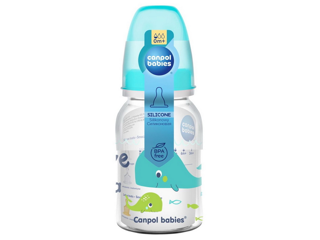 Бутылка PP LOVE&SEA 120 мл – бирюзовая. Canpol Babies 59/300_tur