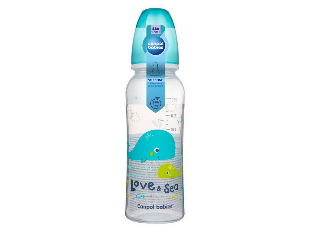 Бутылка PP LOVE&SEA 250 мл - бирюзовый Canpol Babies 59/400