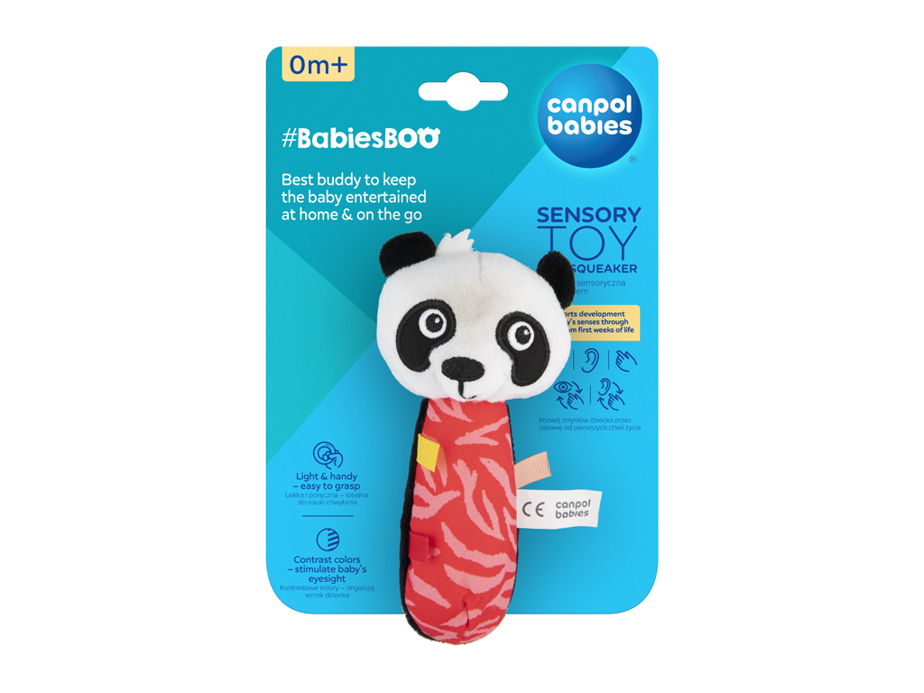 Игрушка сенсорная с пищалкой BabiesBoo Панда, 22 см, издает звуки, Canpol Babies