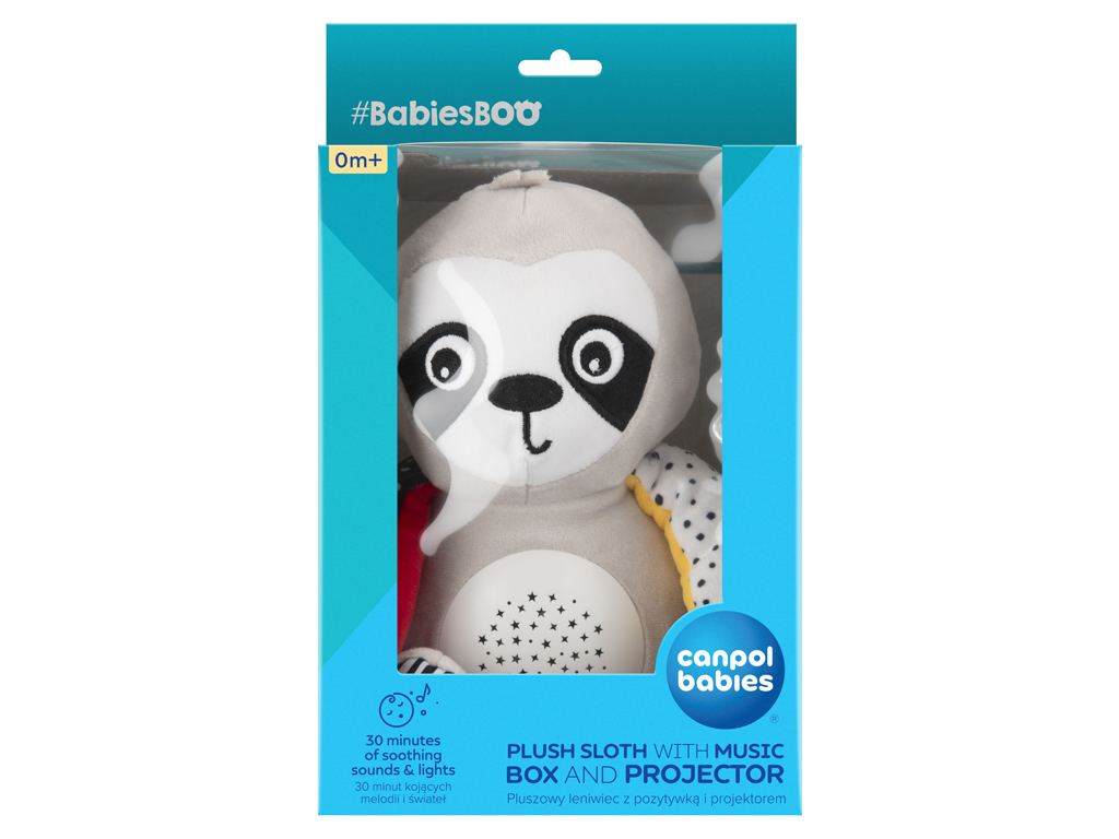 Плюшевый музыкальный ленивец с проектором BabiesBoo, Canpol babies 68/100