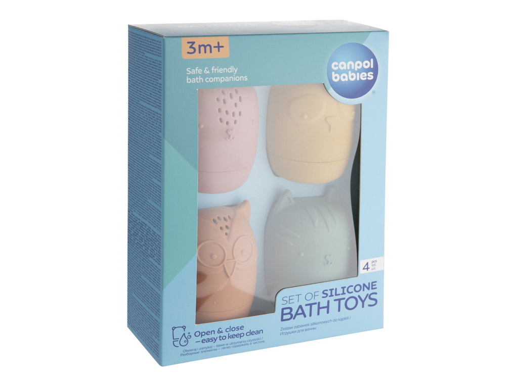 Игрушки для купания силиконовые развивающие 4 шт. Canpol Babies 80/308