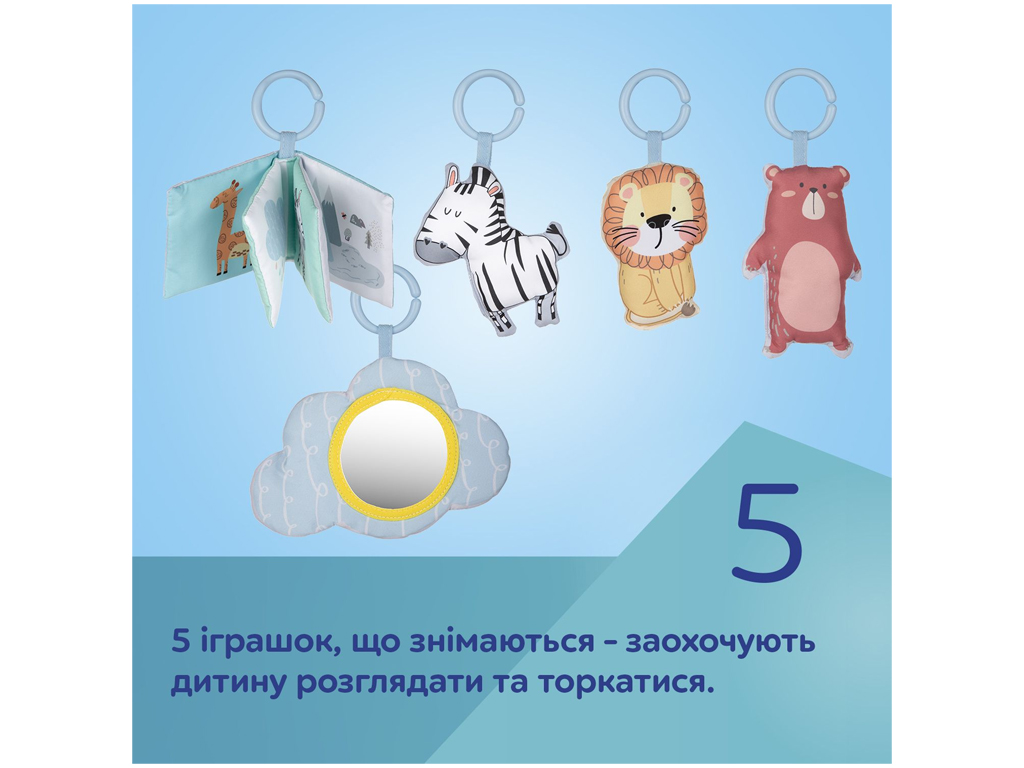 Коврик развивающий с дугами Safari 81/101, 76 см, 5 подвесок, Canpol Babies