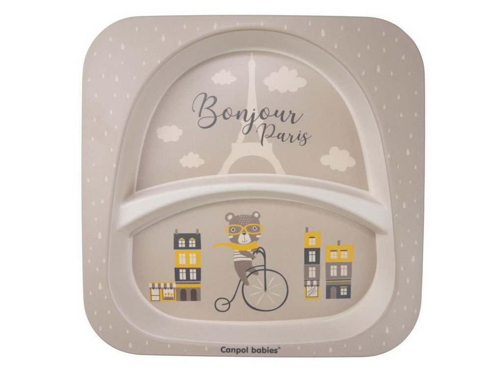 Набор посуды 5 эл. BONJOUR PARIS – бежевый. Canpol Babies 9/227_bei