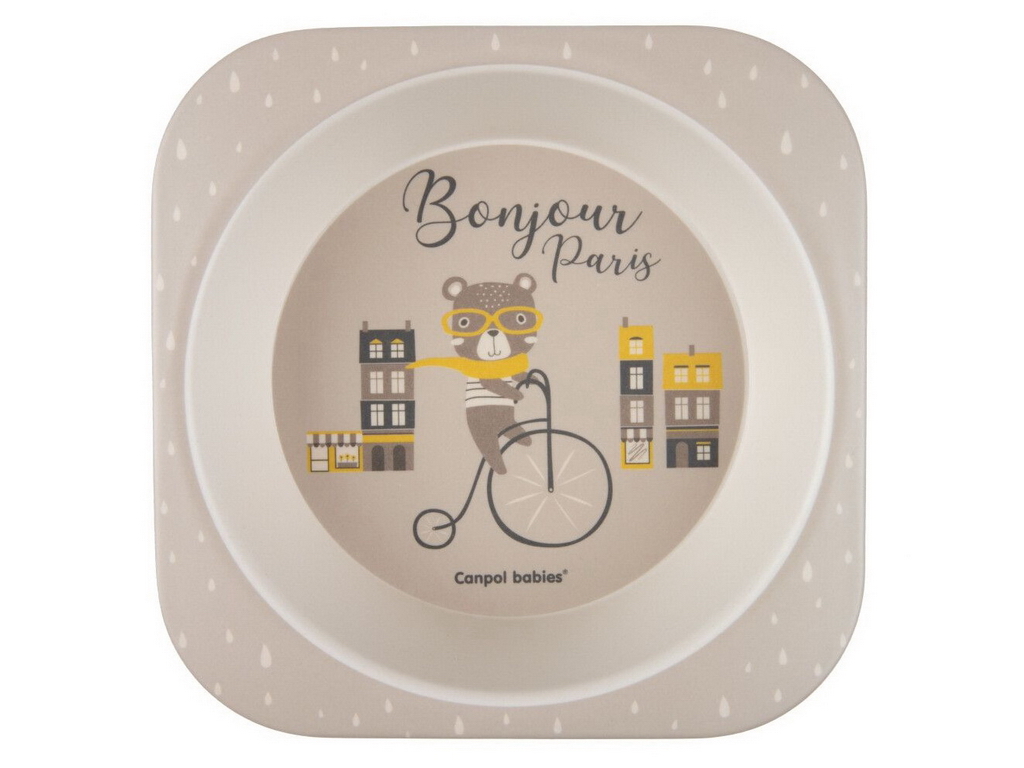 Набор посуды 5 эл. BONJOUR PARIS – бежевый. Canpol Babies 9/227_bei