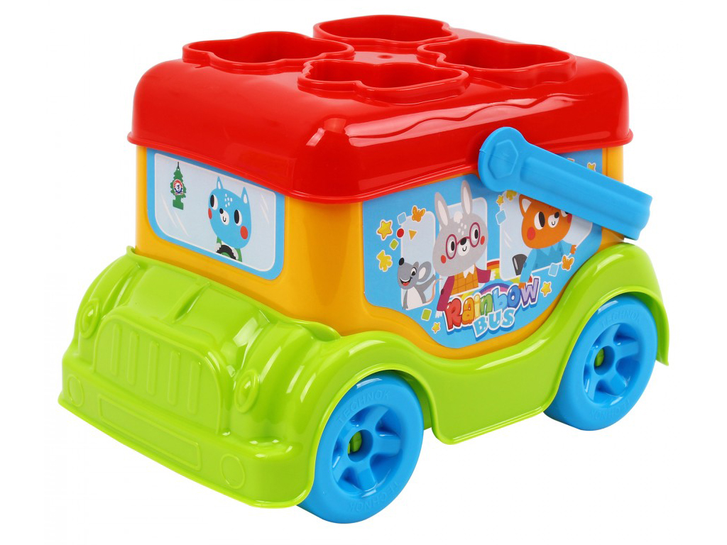 Игрушка автобус-сортер Smart Bus пластиковый ТехноК с фигурками и пирамидкой
