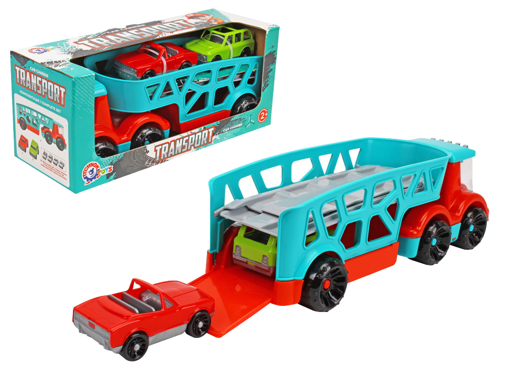Игрушка автовоз пластиковый с двумя машинками ТехноК, 32 см